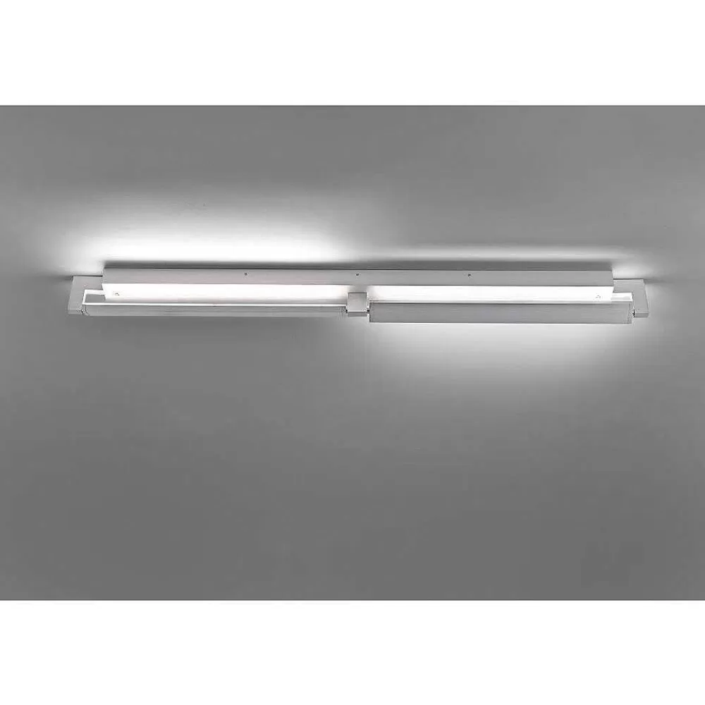 Paul Neuhaus Q-Serie Applique Murale / Plafonnier Paul Neuhaus Q-Matteo Led Aluminium, 2 Lumieres, Telecommandes