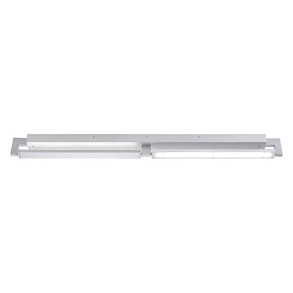 Paul Neuhaus Q-Serie Applique Murale / Plafonnier Paul Neuhaus Q-Matteo Led Aluminium, 2 Lumieres, Telecommandes