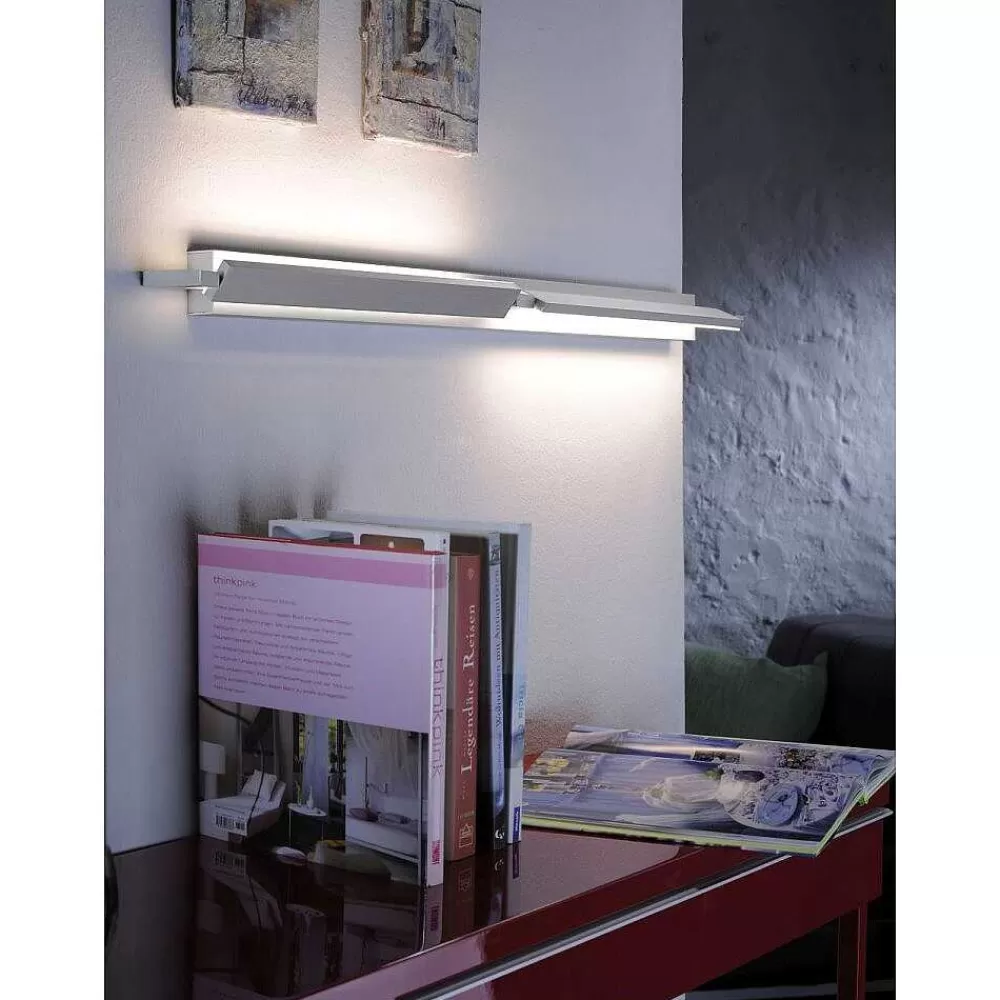 Paul Neuhaus Q-Serie Applique Murale / Plafonnier Paul Neuhaus Q-Matteo Led Aluminium, 2 Lumieres, Telecommandes