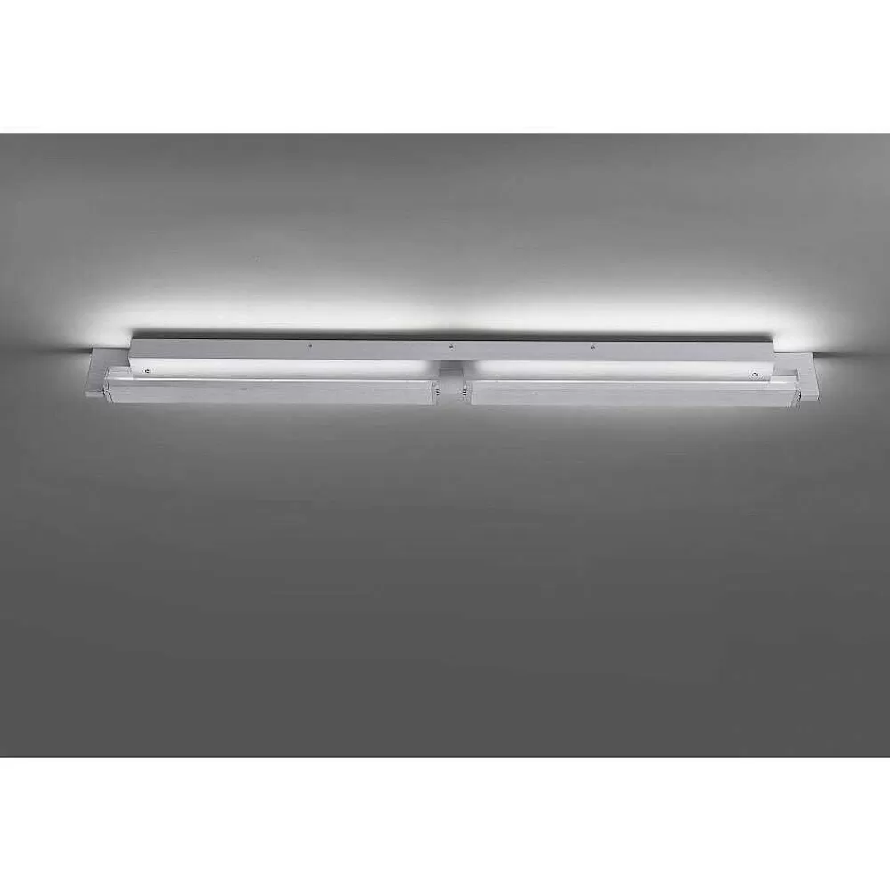 Paul Neuhaus Q-Serie Applique Murale / Plafonnier Paul Neuhaus Q-Matteo Led Aluminium, 2 Lumieres, Telecommandes