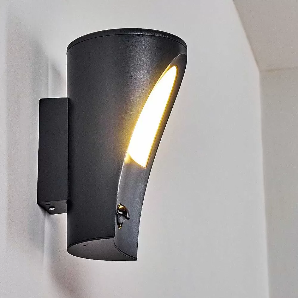 hofstein Applique Murale D'Exterieur Aria Anthracite, 1 Lumiere, Detecteur De Mouvement