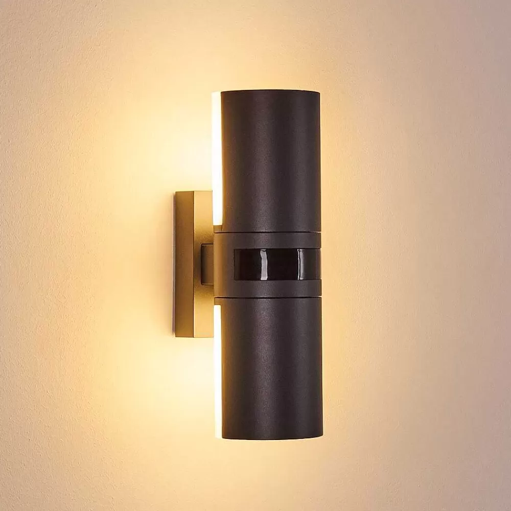 hofstein Applique Murale D'Exterieur Baulund Led Anthracite, 1 Lumiere, Detecteur De Mouvement