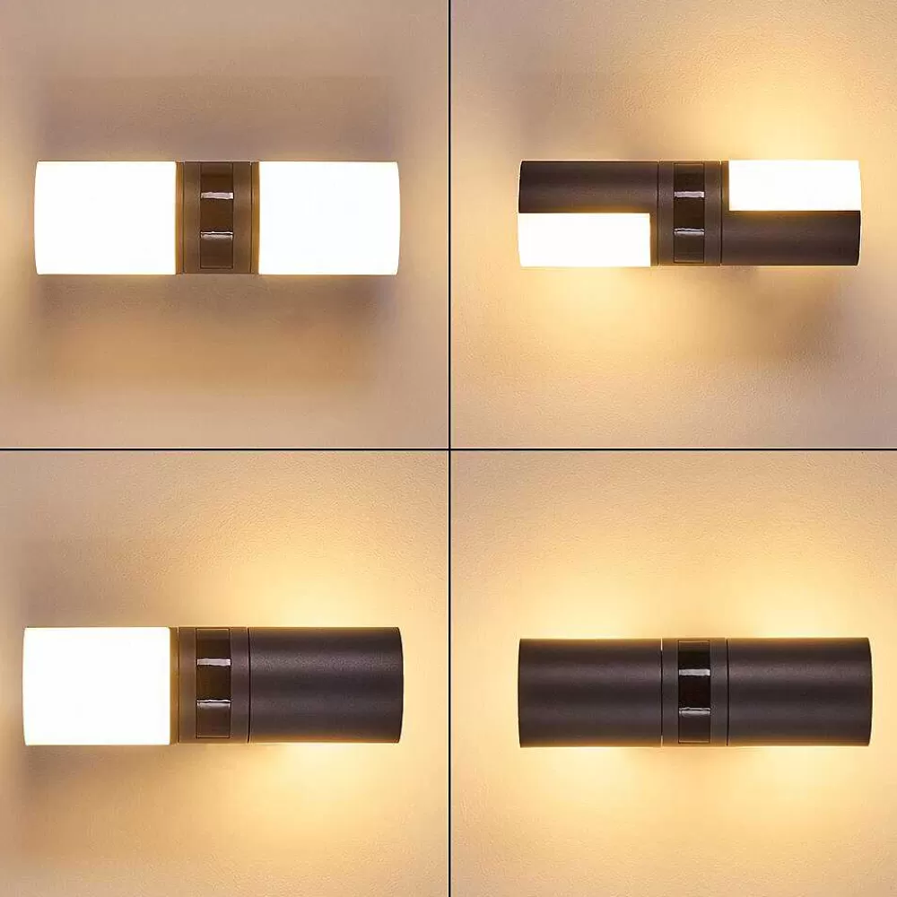 hofstein Applique Murale D'Exterieur Baulund Led Anthracite, 1 Lumiere, Detecteur De Mouvement