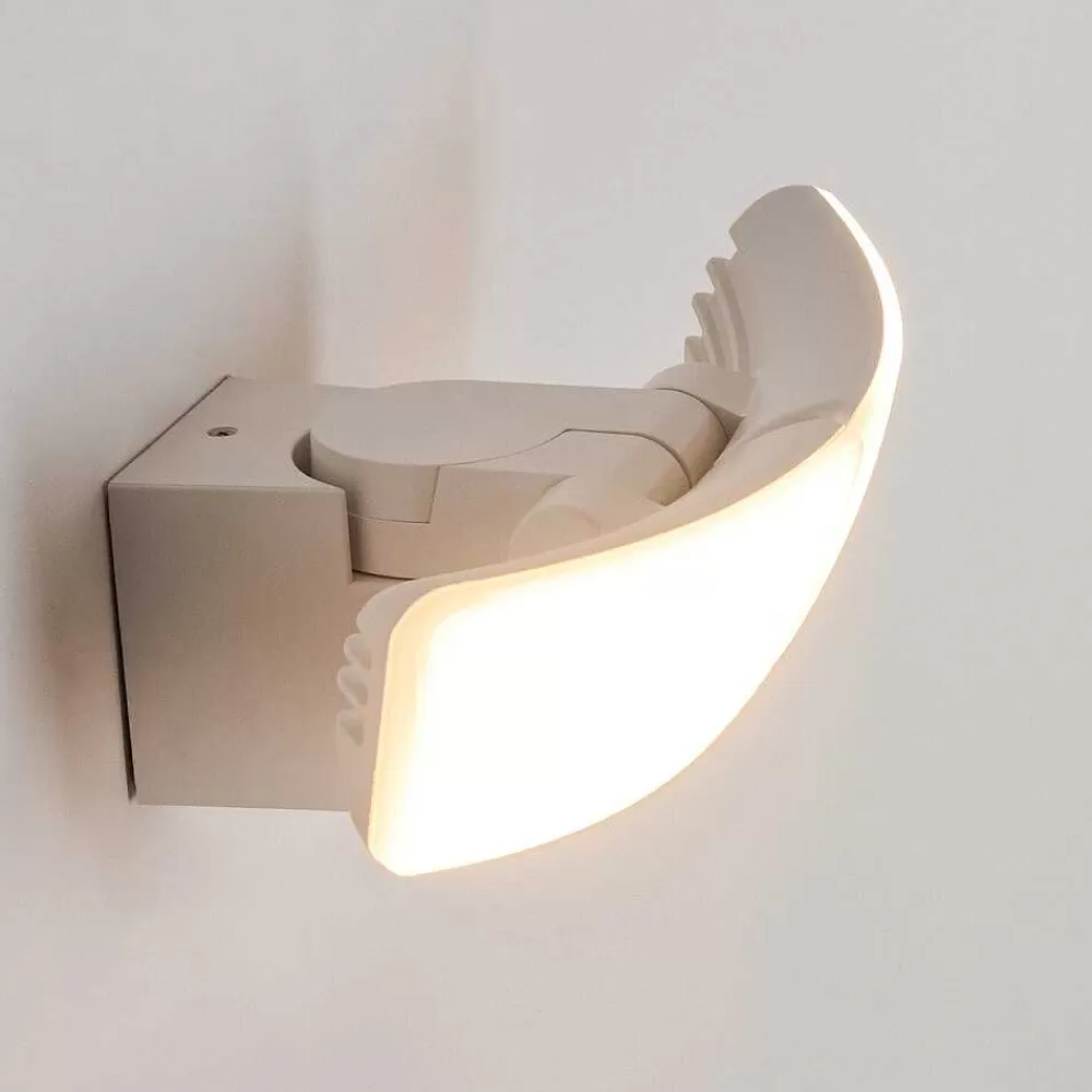 hofstein Applique Murale D'Exterieur Carnetin Led Blanc, 2 Lumieres, Detecteur De Mouvement
