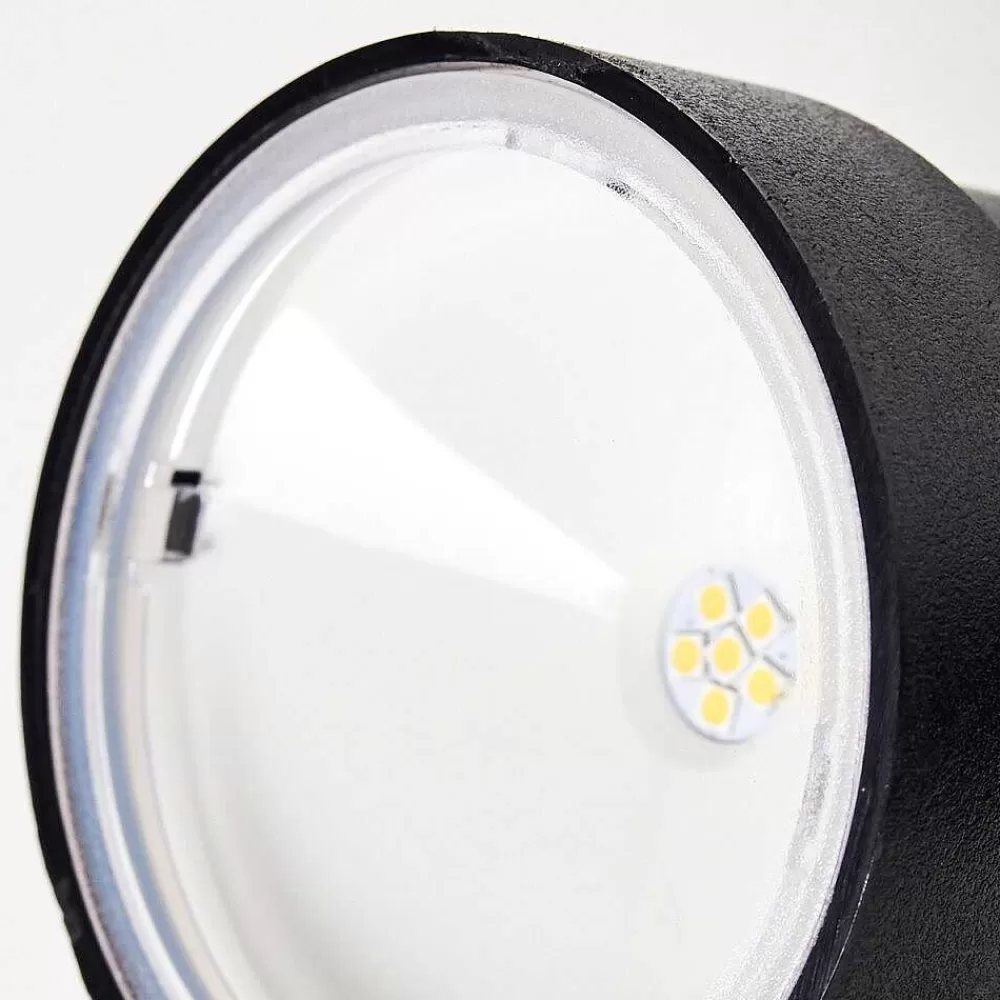 hofstein Applique Murale D'Exterieur Emmerlev Led Noir, 2 Lumieres, Detecteur De Mouvement