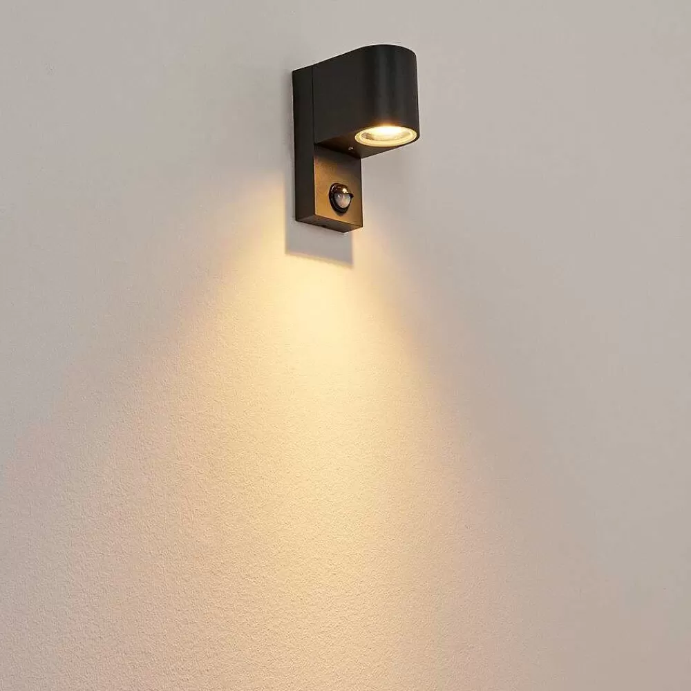 hofstein Applique Murale D'Exterieur Kingstown Anthracite, Transparent, 1 Lumiere, Detecteur De Mouvement