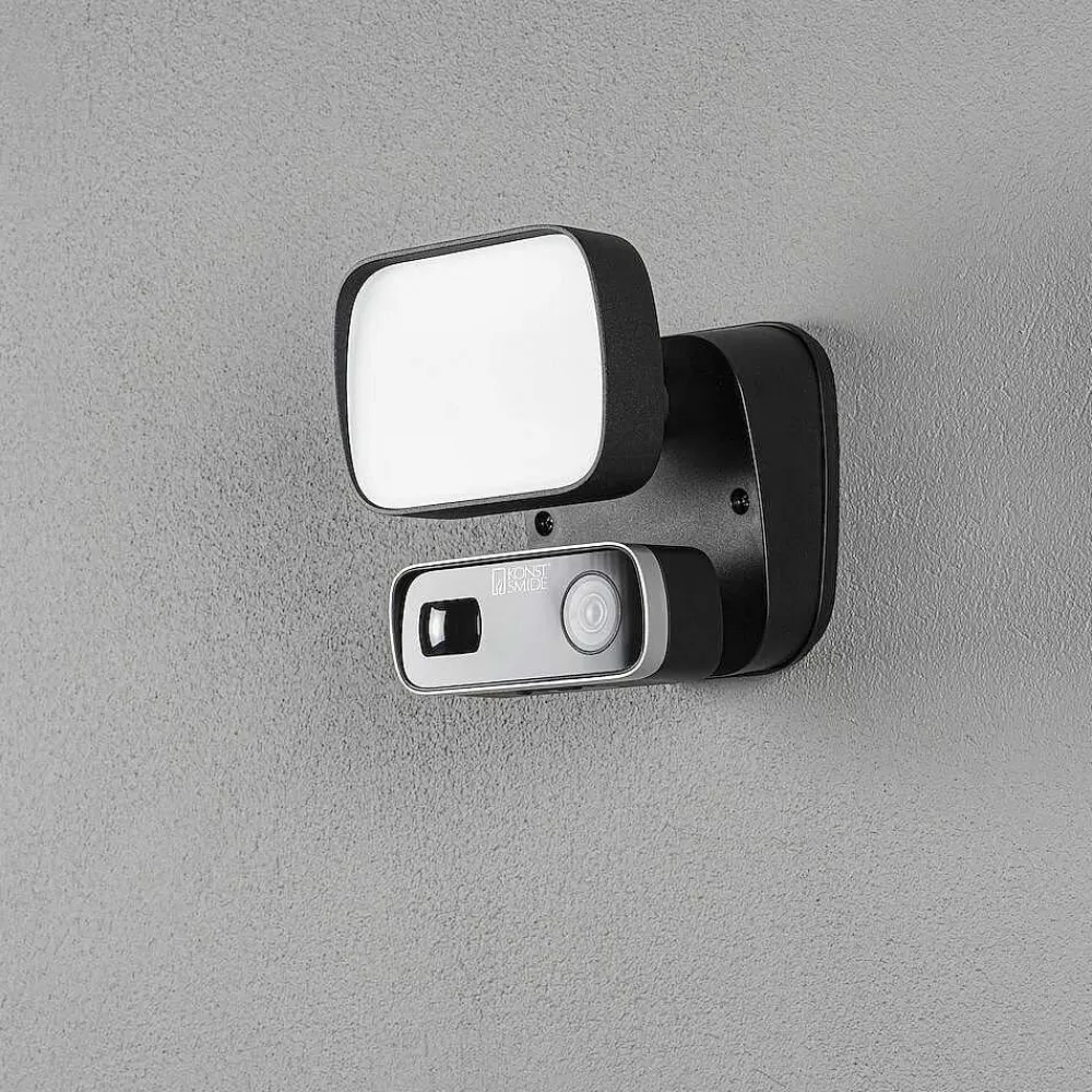 Luminaires Konstsmide Applique Murale D'Exterieur Konstsmide Camera-Smart-Light Led Noir, 1 Lumiere, Detecteur De Mouvement