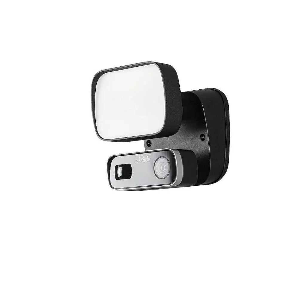 Luminaires Konstsmide Applique Murale D'Exterieur Konstsmide Camera-Smart-Light Led Noir, 1 Lumiere, Detecteur De Mouvement