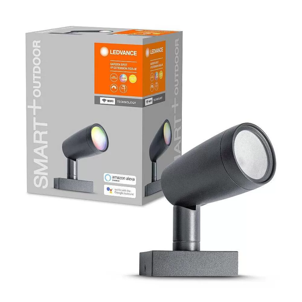 Luminaires Ledvance Applique Murale D'Exterieur Ledvance Garden Spot Gris, 1 Lumiere, Changeur De Couleurs