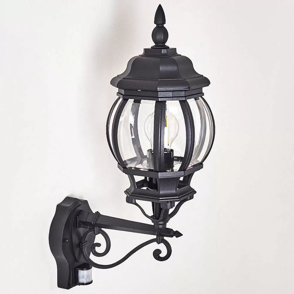 hofstein Applique Murale D'Exterieur Lentua Noir, 1 Lumiere, Detecteur De Mouvement