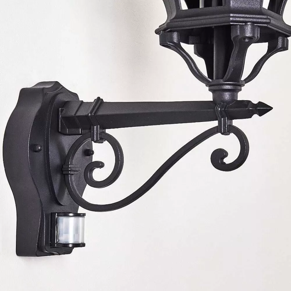hofstein Applique Murale D'Exterieur Lentua Noir, 1 Lumiere, Detecteur De Mouvement