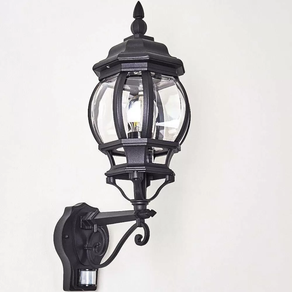 hofstein Applique Murale D'Exterieur Lentua Noir, 1 Lumiere, Detecteur De Mouvement