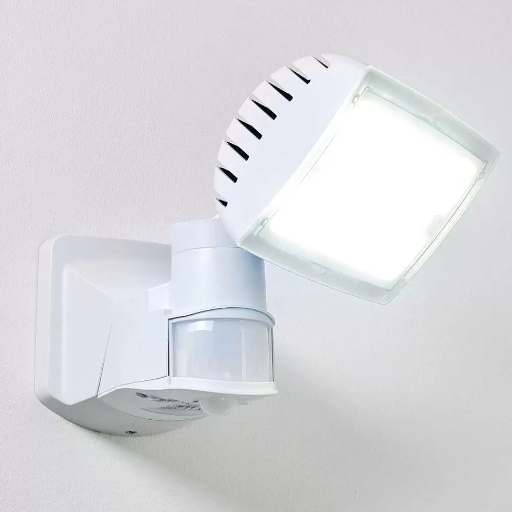 hofstein Applique Murale D'Exterieur Loit Led Blanc, 1 Lumiere, Detecteur De Mouvement