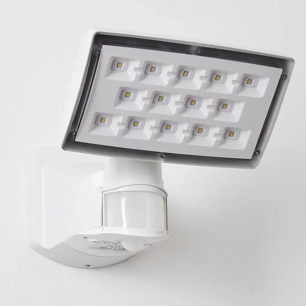hofstein Applique Murale D'Exterieur Loit Led Blanc, 1 Lumiere, Detecteur De Mouvement