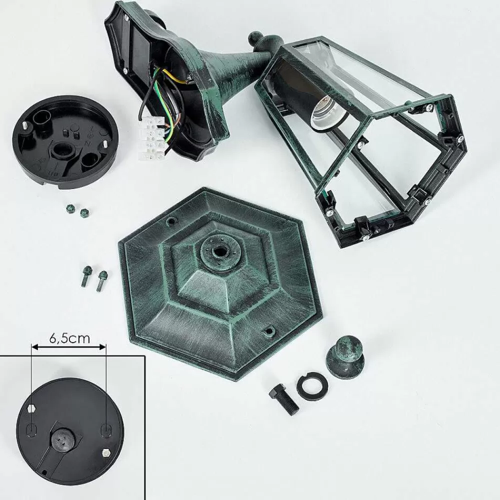 hofstein Applique Murale D'Exterieur Loria Vert, Noir, 1 Lumiere, Detecteur De Mouvement