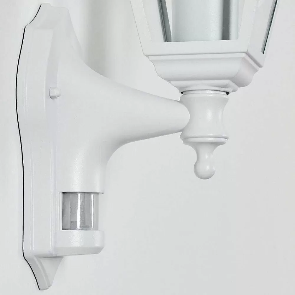hofstein Applique Murale D'Exterieur Naofe Blanc, 1 Lumiere, Detecteur De Mouvement