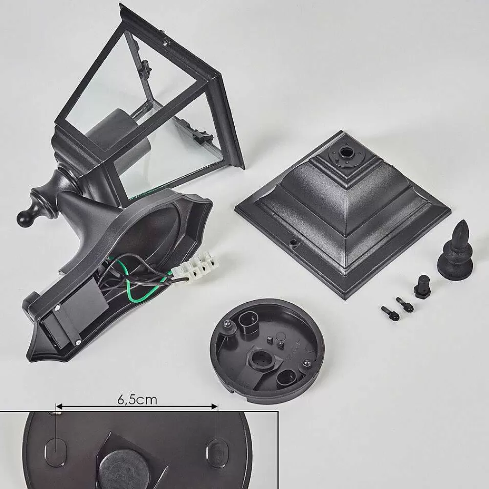 hofstein Applique Murale D'Exterieur Naofe Noir, 1 Lumiere, Detecteur De Mouvement