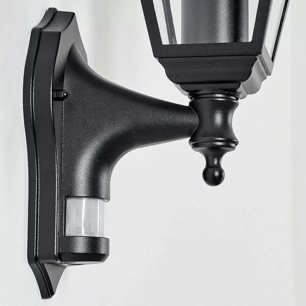 hofstein Applique Murale D'Exterieur Naofe Noir, 1 Lumiere, Detecteur De Mouvement