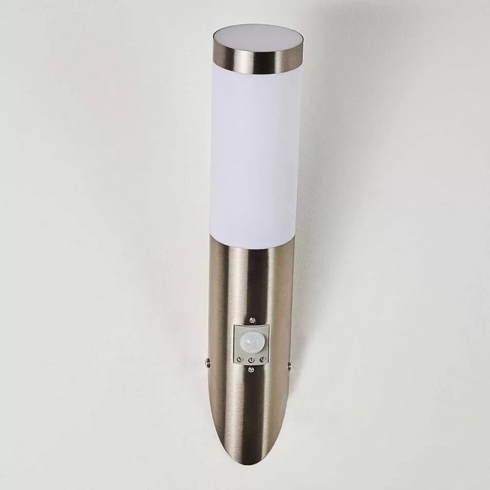 hofstein Applique Murale D'Exterieur Norburg Acier Inoxydable, 1 Lumiere, Detecteur De Mouvement