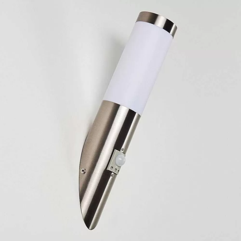 hofstein Applique Murale D'Exterieur Norburg Acier Inoxydable, 1 Lumiere, Detecteur De Mouvement