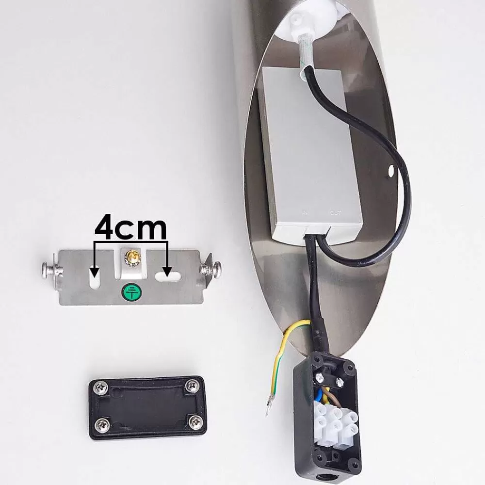 hofstein Applique Murale D'Exterieur Norburg Acier Inoxydable, 1 Lumiere, Detecteur De Mouvement