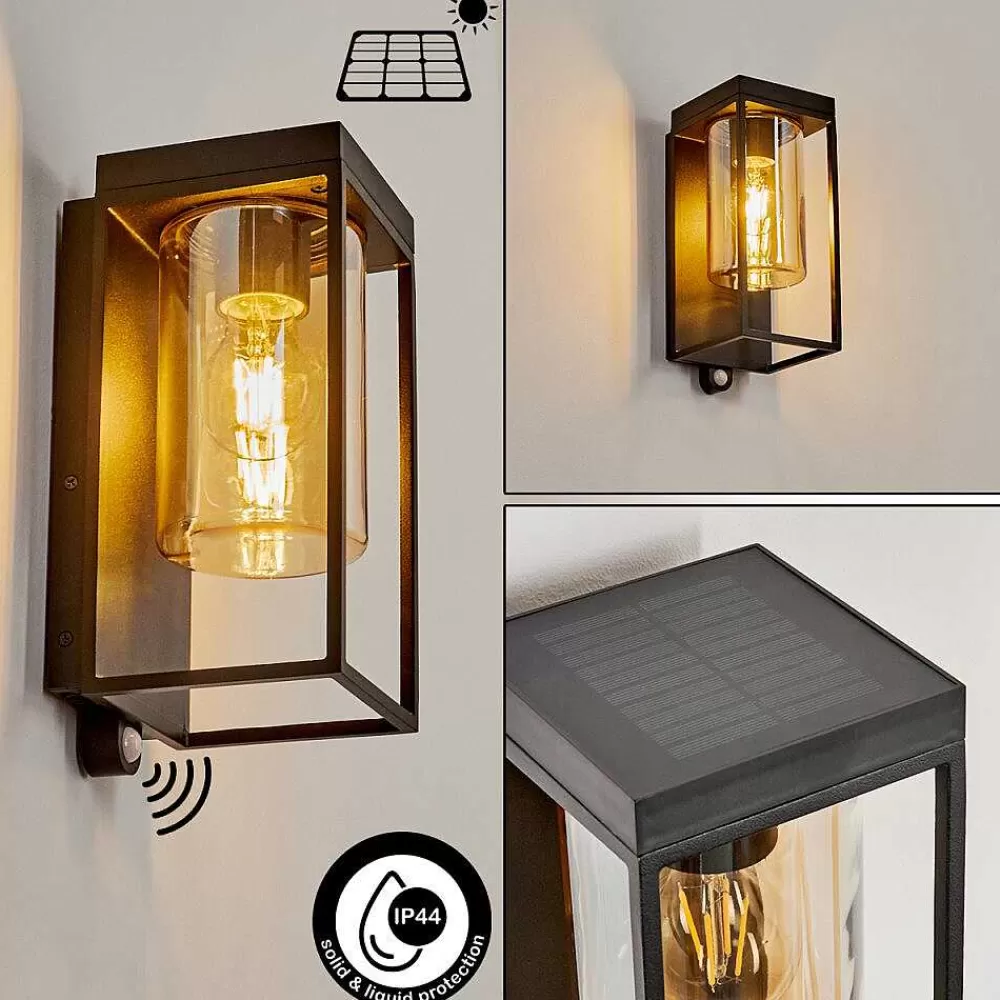hofstein Applique Murale D'Exterieur Palanga Led Noir, 1 Lumiere, Detecteur De Mouvement