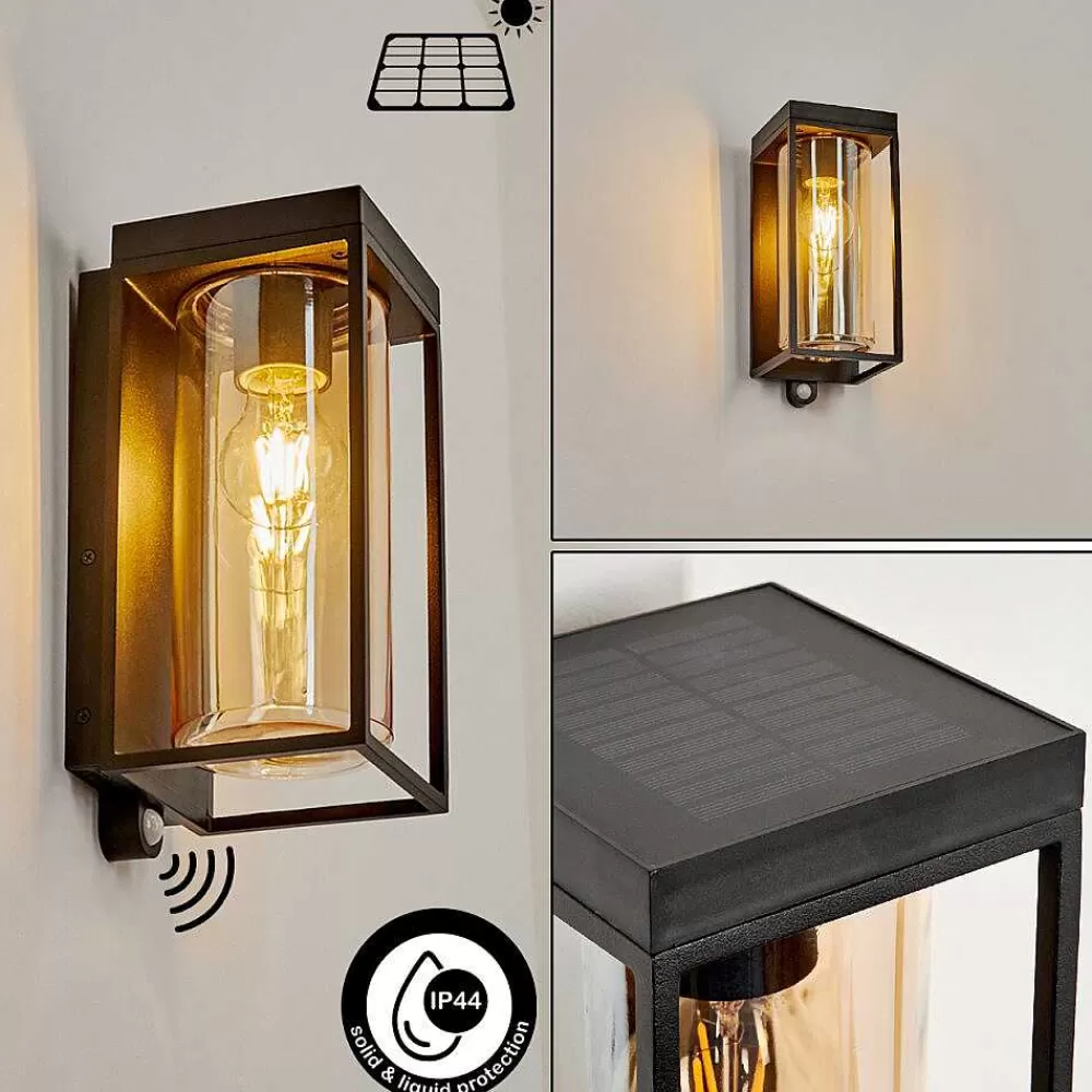 hofstein Applique Murale D'Exterieur Palanga Led Noir, 1 Lumiere, Detecteur De Mouvement