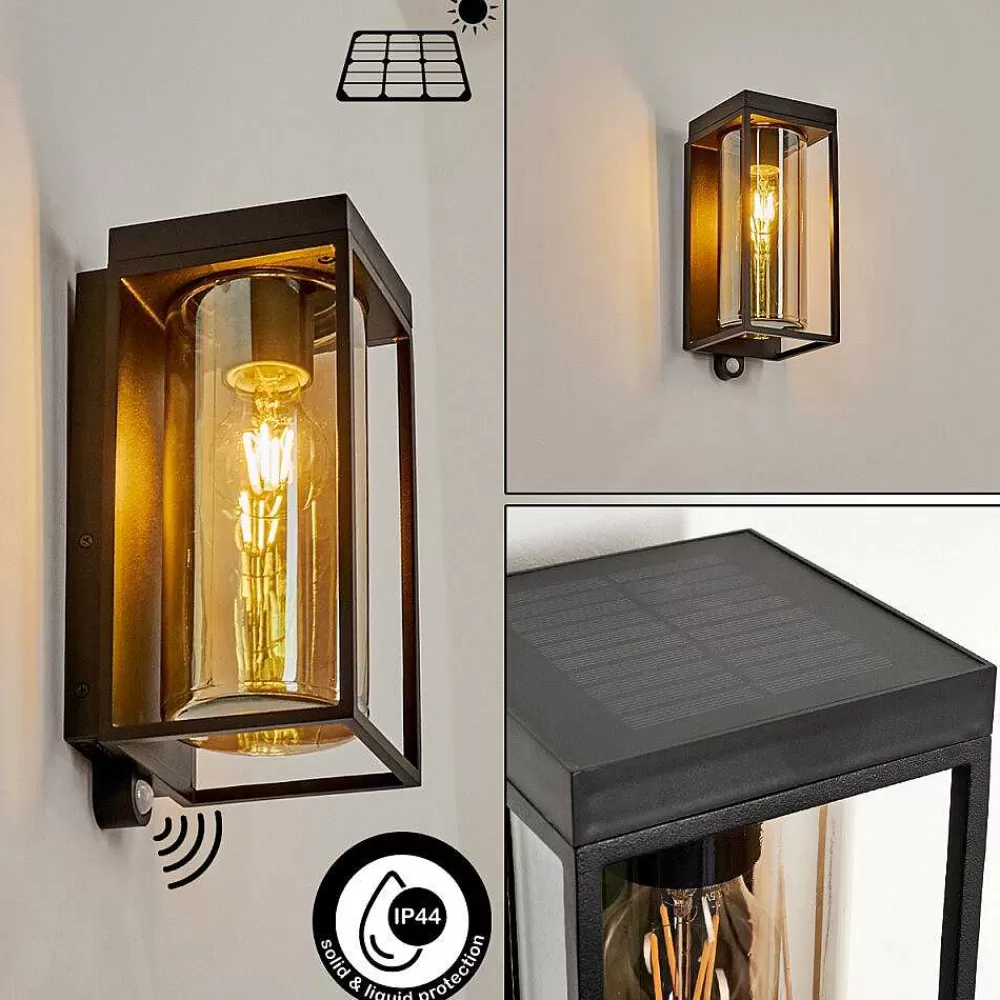 hofstein Applique Murale D'Exterieur Palanga Led Noir, 1 Lumiere, Detecteur De Mouvement