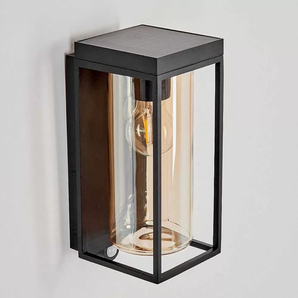 hofstein Applique Murale D'Exterieur Palanga Led Noir, 1 Lumiere, Detecteur De Mouvement