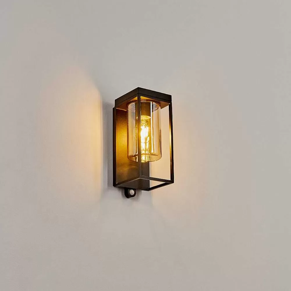 hofstein Applique Murale D'Exterieur Palanga Led Noir, 1 Lumiere, Detecteur De Mouvement