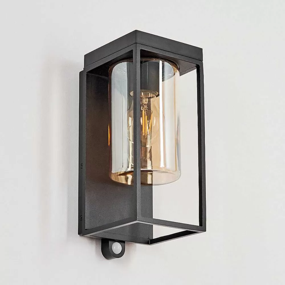hofstein Applique Murale D'Exterieur Palanga Led Noir, 1 Lumiere, Detecteur De Mouvement