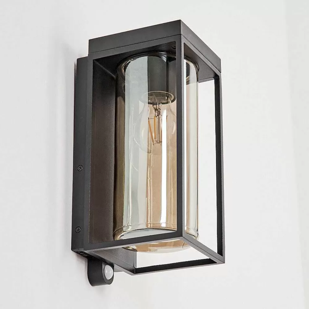 hofstein Applique Murale D'Exterieur Palanga Led Noir, 1 Lumiere, Detecteur De Mouvement