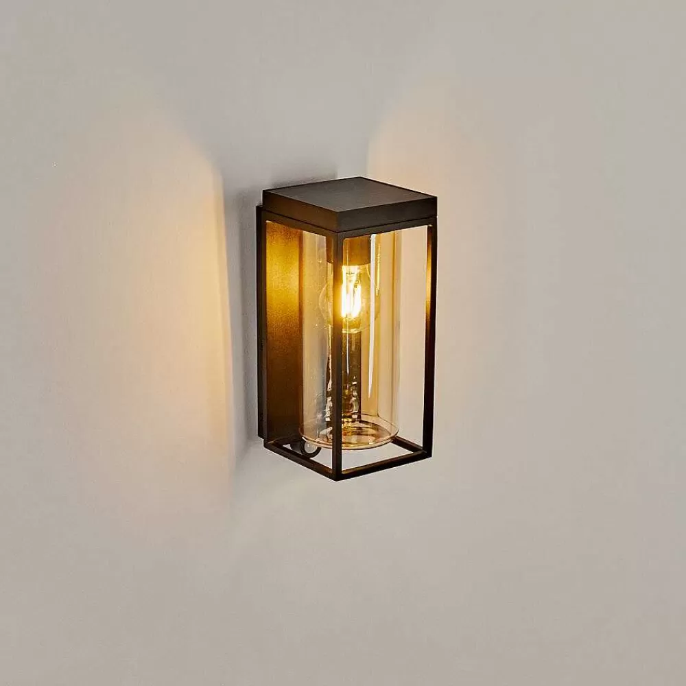 hofstein Applique Murale D'Exterieur Palanga Led Noir, 1 Lumiere, Detecteur De Mouvement
