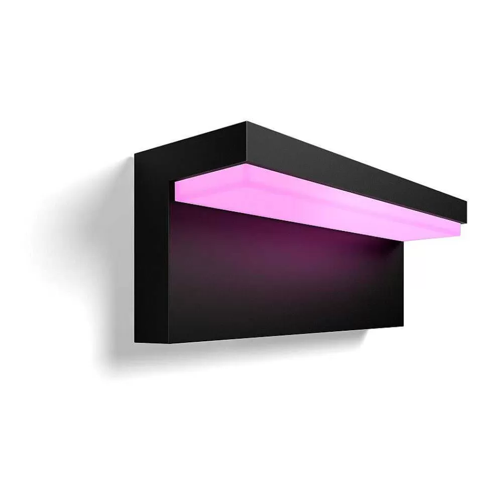 Luminaires Philips Applique Murale D'Exterieur Philips Hue Nyro Led Noir, 1 Lumiere, Changeur De Couleurs