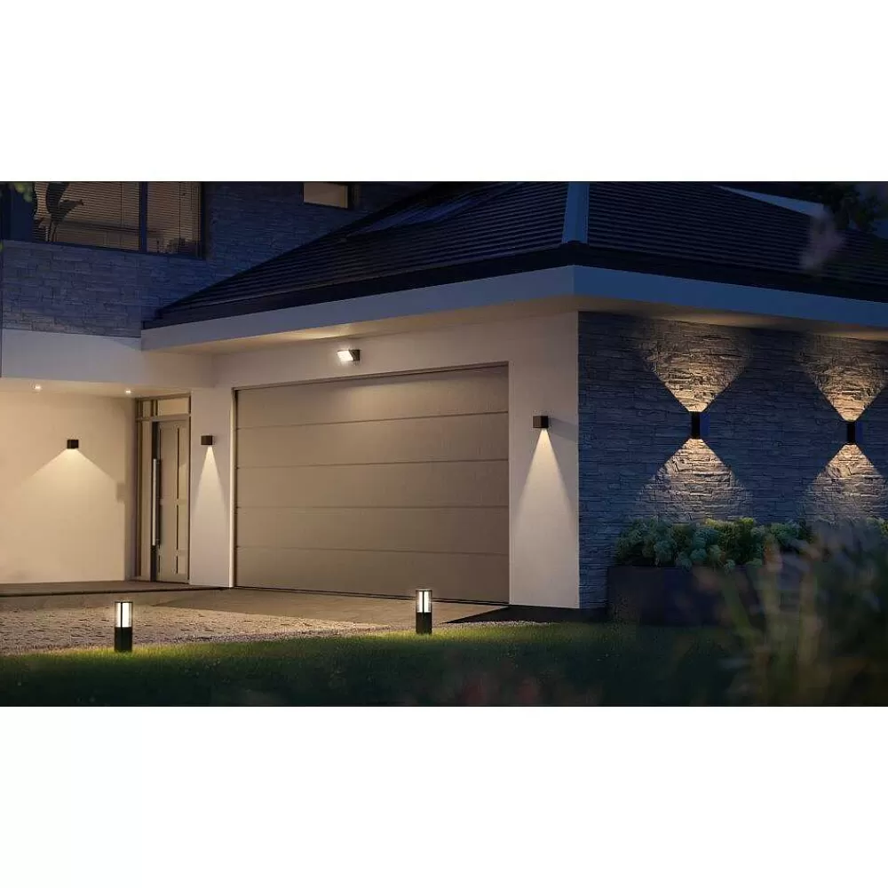 Luminaires Philips Applique Murale D'Exterieur Philips Hue Resonate Led Noir, 1 Lumiere, Changeur De Couleurs