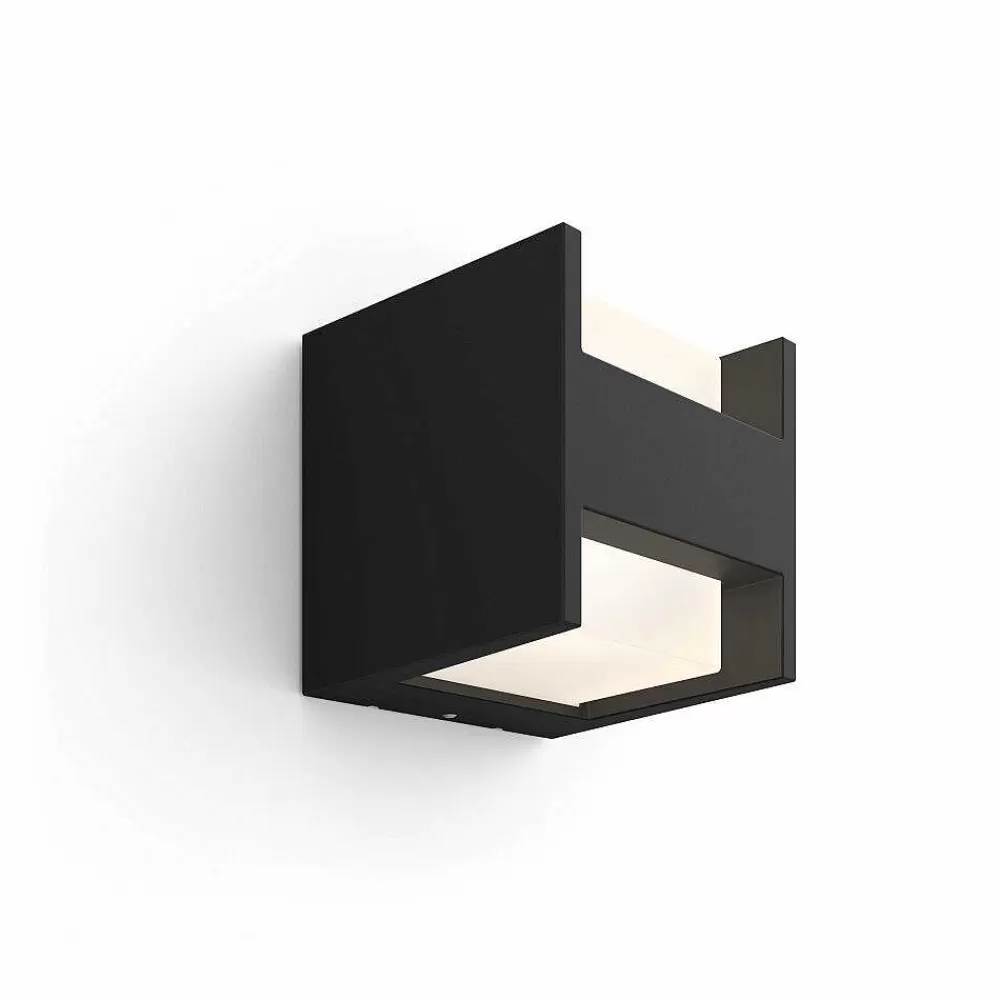 Luminaires Philips Applique Murale D'Exterieur Philips Hue White Fuzo Led Noir, 1 Lumiere