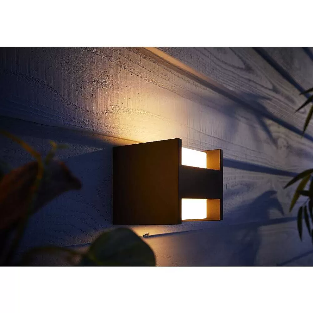 Luminaires Philips Applique Murale D'Exterieur Philips Hue White Fuzo Led Noir, 1 Lumiere