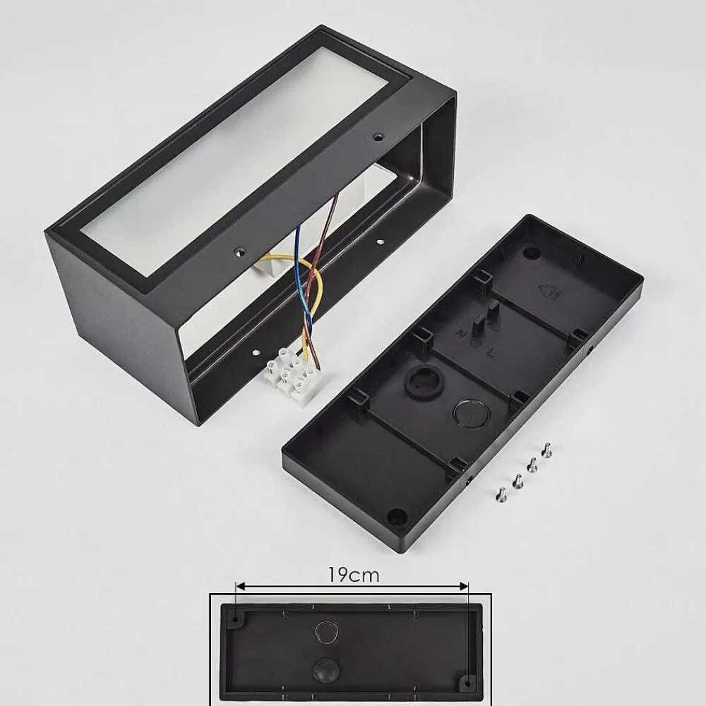 hofstein Applique Murale D'Exterieur Spidern Led Anthracite, 1 Lumiere, Changeur De Couleurs