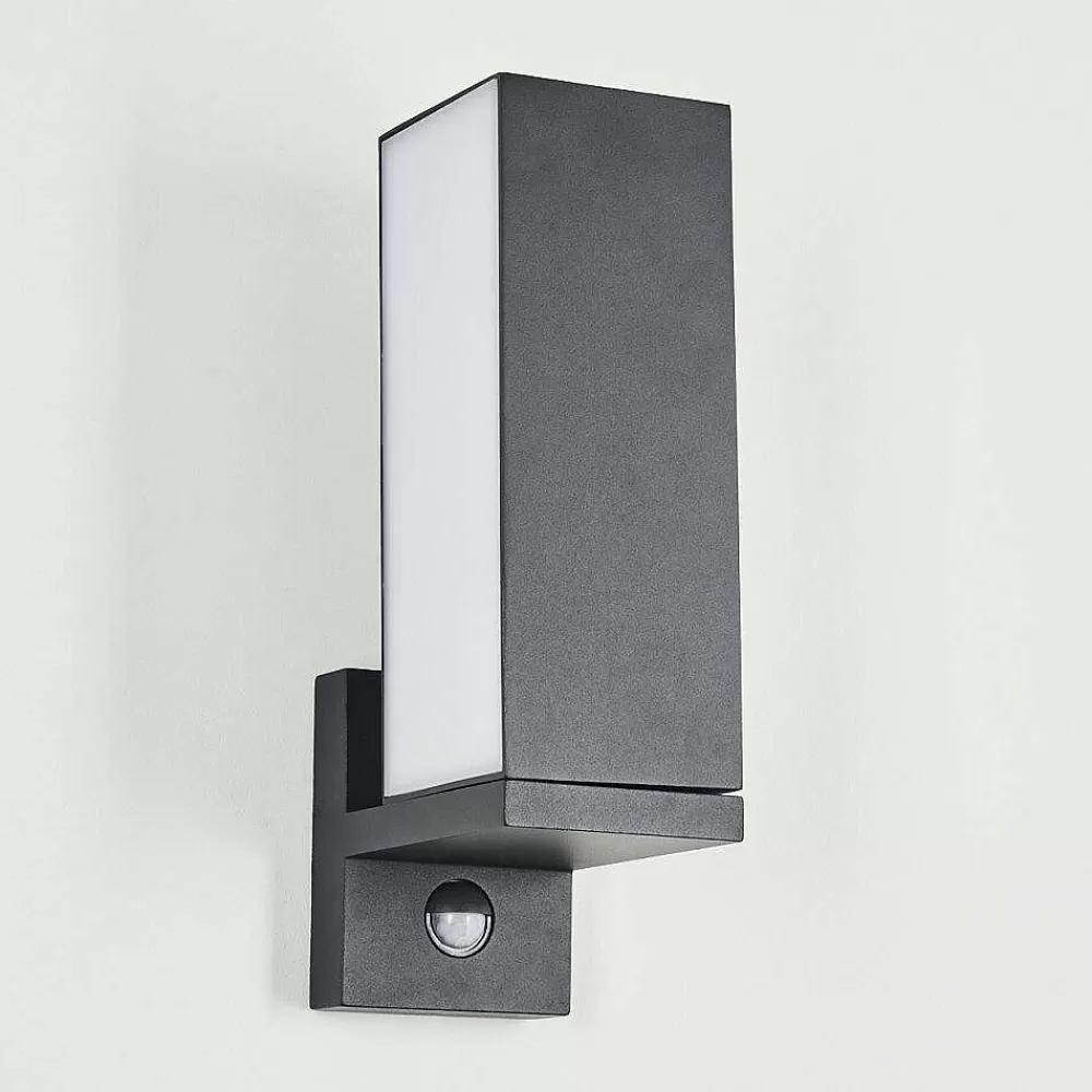 hofstein Applique Murale D'Exterieur Swanek Led Anthracite, 1 Lumiere, Detecteur De Mouvement