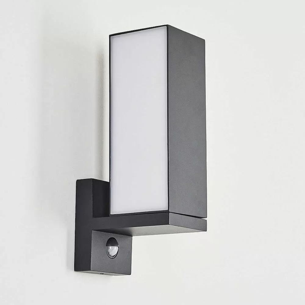 hofstein Applique Murale D'Exterieur Swanek Led Anthracite, 1 Lumiere, Detecteur De Mouvement