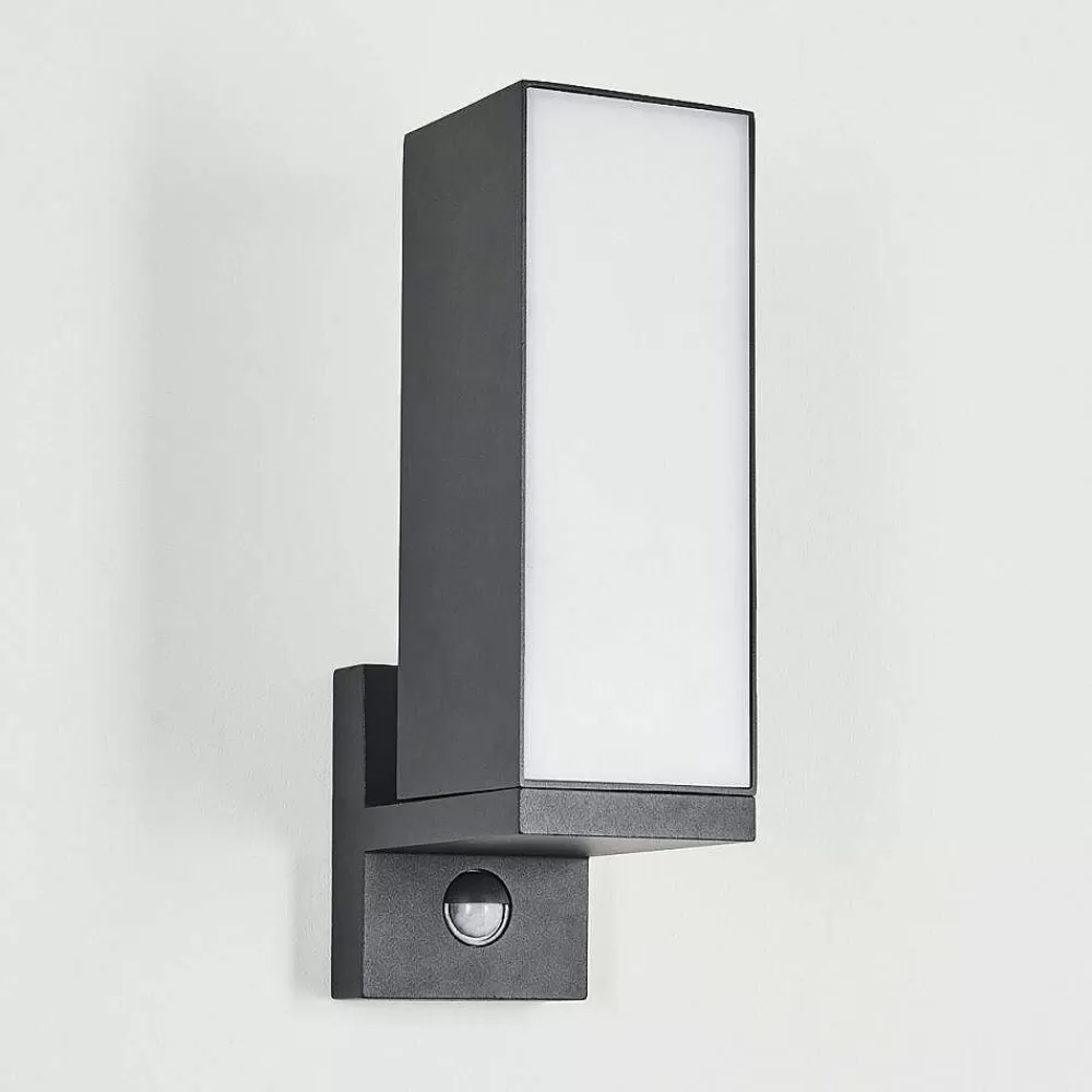 hofstein Applique Murale D'Exterieur Swanek Led Anthracite, 1 Lumiere, Detecteur De Mouvement