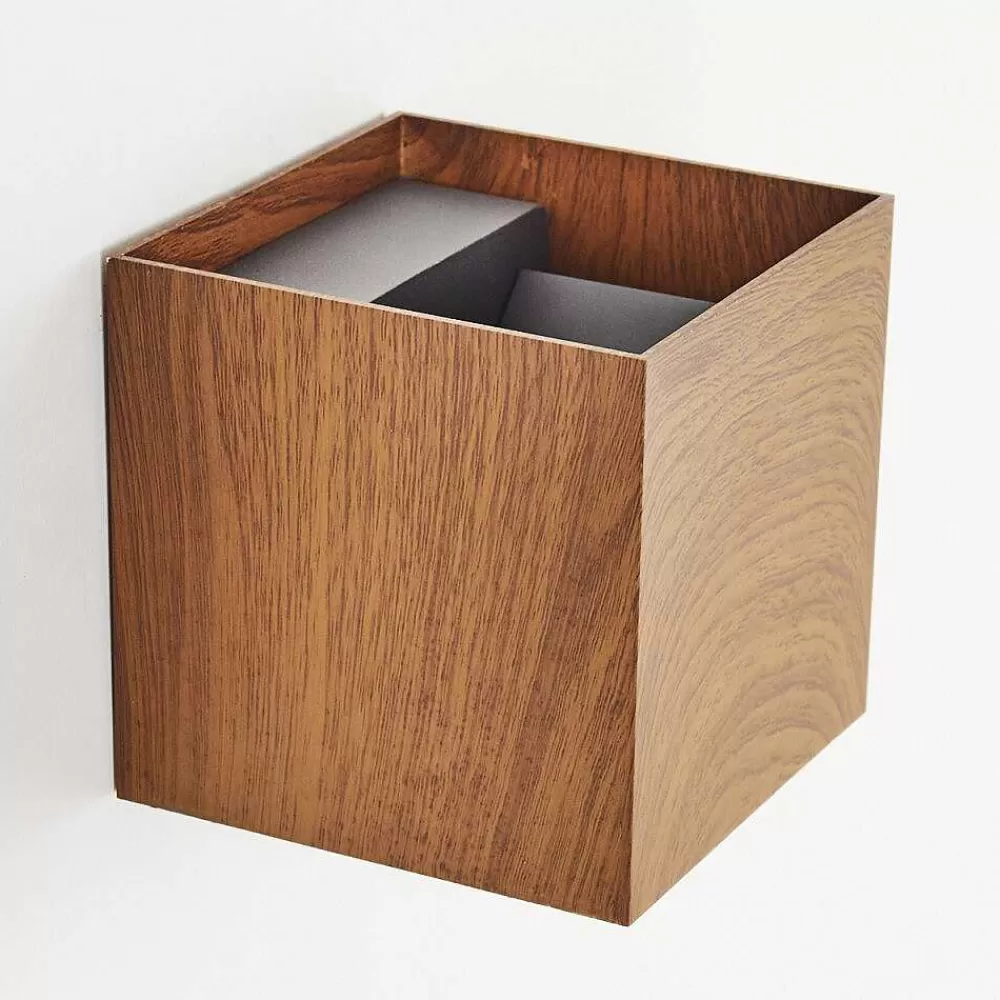 hofstein Applique Murale D'Exterieur Tamarin Led Anthracite, Brun, Couleur Bois, 1 Lumiere
