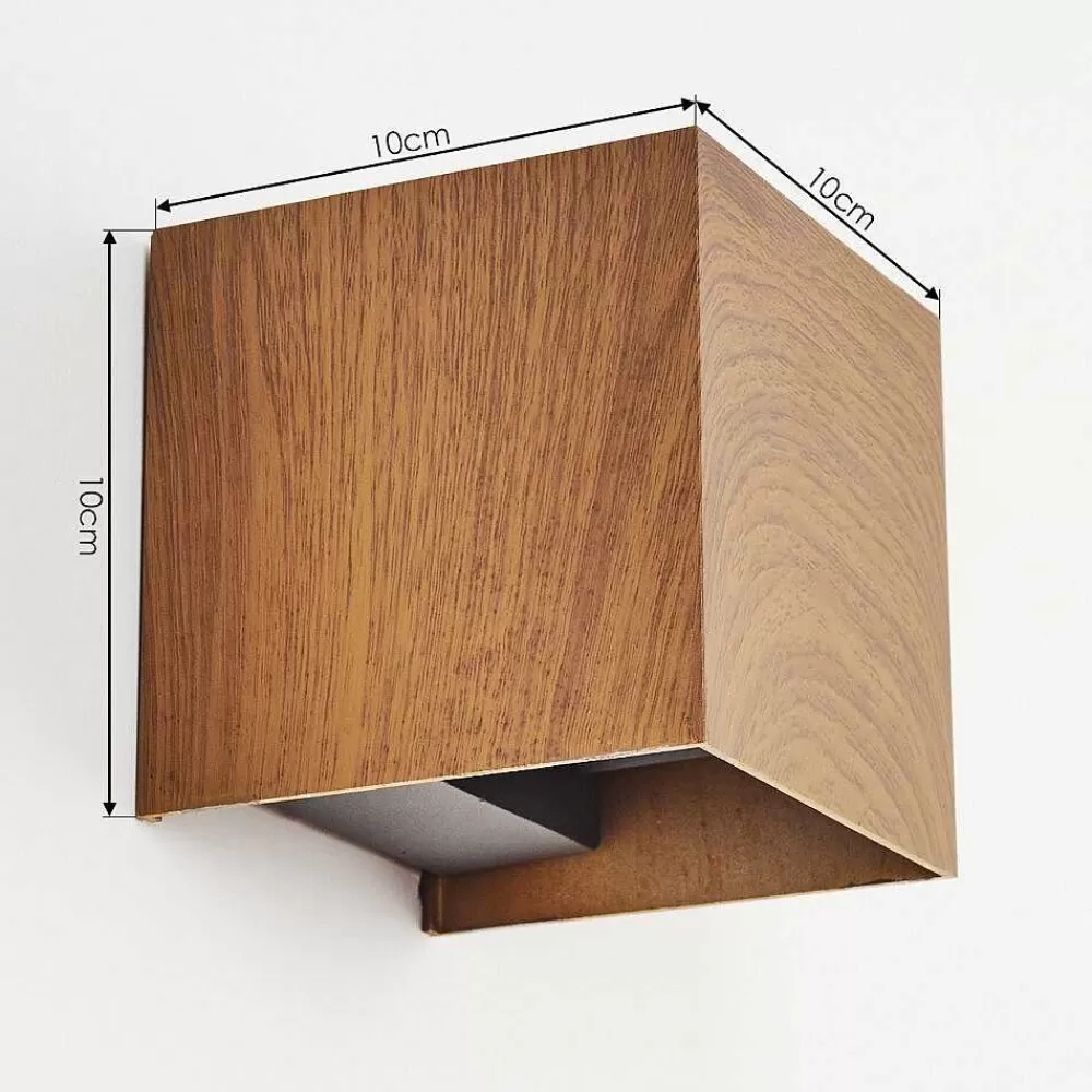 hofstein Applique Murale D'Exterieur Tamarin Led Anthracite, Brun, Couleur Bois, 1 Lumiere
