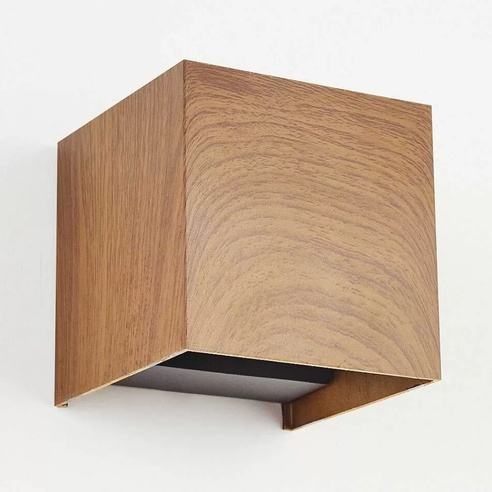 hofstein Applique Murale D'Exterieur Tamarin Led Anthracite, Brun, Couleur Bois, 1 Lumiere