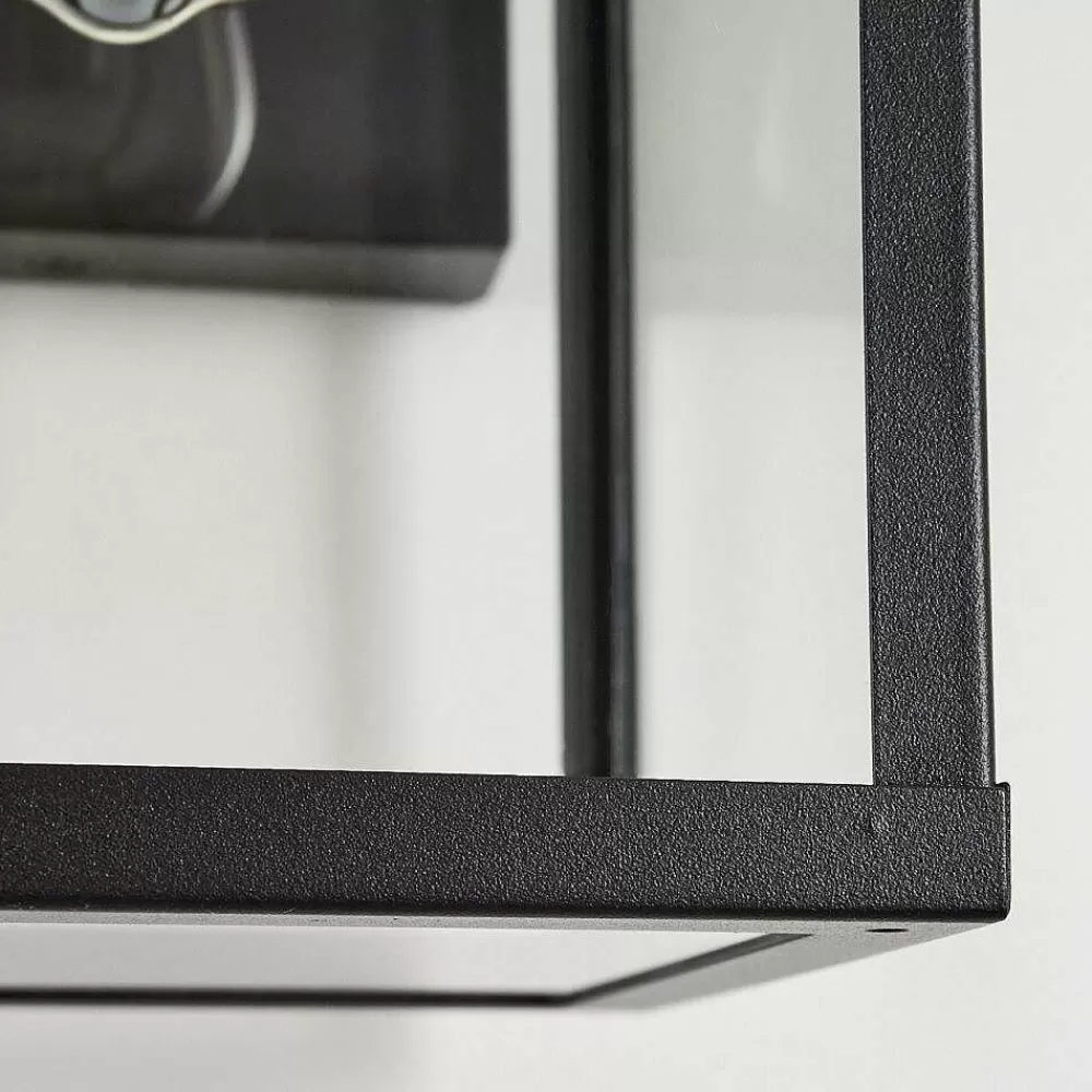 hofstein Applique Murale D'Exterieur Tieva Noir, 1 Lumiere, Detecteur De Mouvement