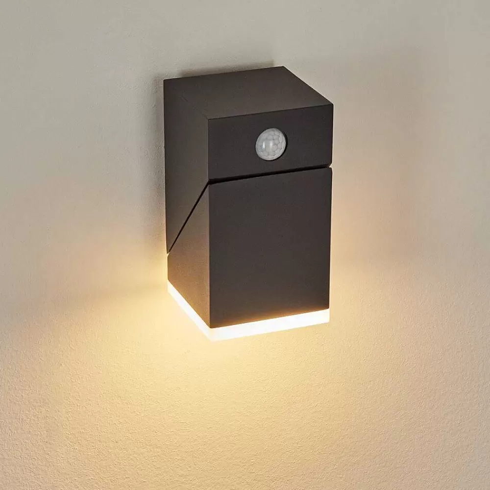 hofstein Applique Murale D'Exterieur Toogong Led Anthracite, 1 Lumiere, Detecteur De Mouvement