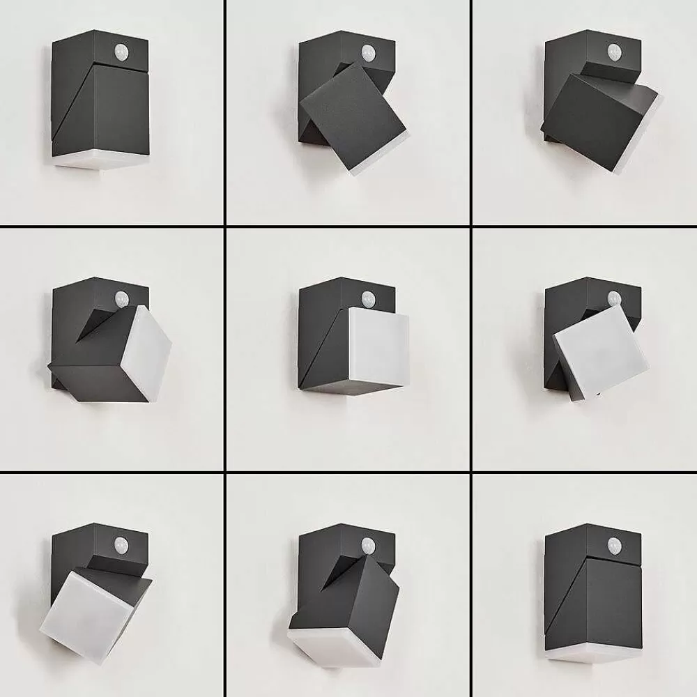 hofstein Applique Murale D'Exterieur Toogong Led Anthracite, 1 Lumiere, Detecteur De Mouvement