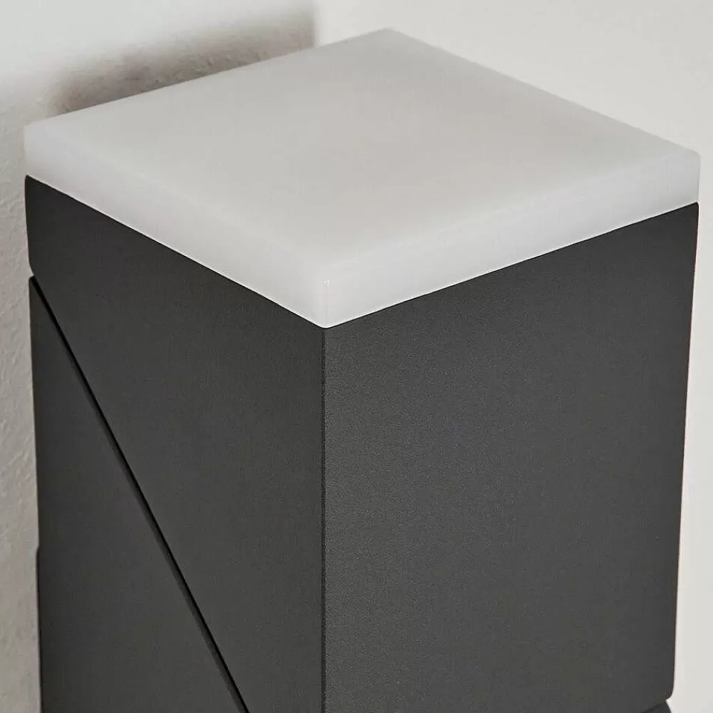 hofstein Applique Murale D'Exterieur Toogong Led Anthracite, 2 Lumieres, Detecteur De Mouvement