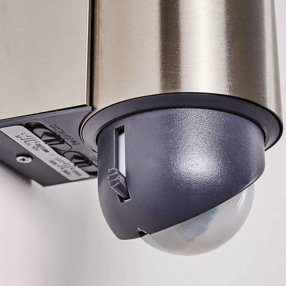 hofstein Applique Murale D'Exterieur Vason Led Acier Inoxydable, 1 Lumiere, Detecteur De Mouvement