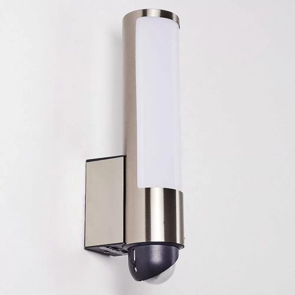 hofstein Applique Murale D'Exterieur Vason Led Acier Inoxydable, 1 Lumiere, Detecteur De Mouvement